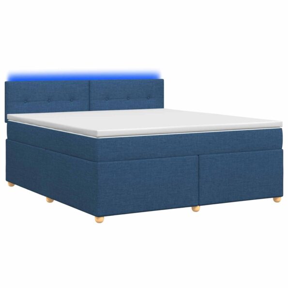 vidaXL Posteľ boxspring s matracom Modrá 180 x 200 cm Látka – Obrázok 2