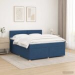 vidaXL Posteľ boxspring s matracom Modrá 180 x 200 cm Látka – Obrázok 4
