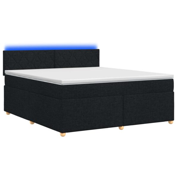 vidaXL Posteľ boxspring s matracom Čierna 180 x 200 cm Látka – Obrázok 2