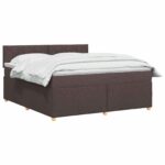 vidaXL Posteľ boxspring s matracom Tmavohnedá 180 x 200 cm Látka – Obrázok 3