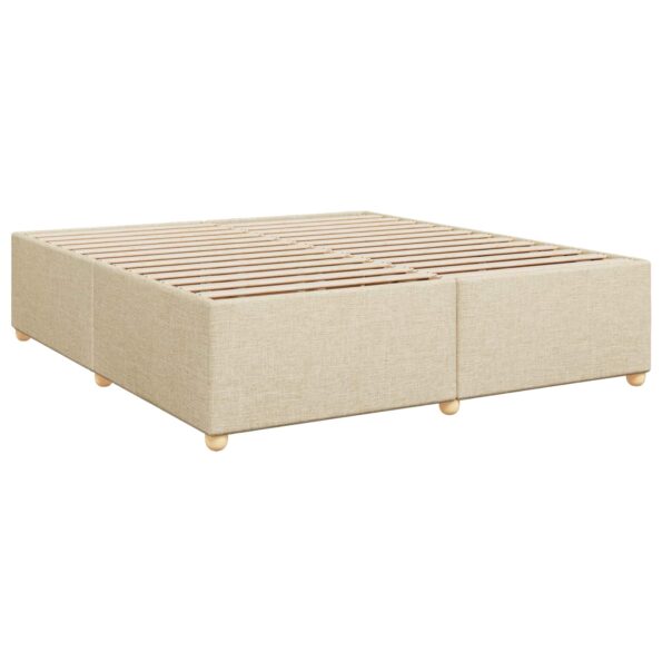 vidaXL Posteľ boxspring s matracom Krémová 180 x 200 cm Látka – Obrázok 6