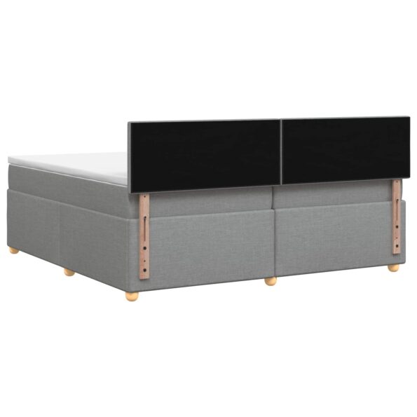 vidaXL Posteľ boxspring s matracom Svetlosivá 200 x 200 cm Látka – Obrázok 9