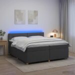 vidaXL Posteľ boxspring s matracom Tmavosivá 200 x 200 cm Látka