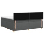 vidaXL Posteľ boxspring s matracom Tmavosivá 200 x 200 cm Látka – Obrázok 9