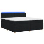 vidaXL Posteľ boxspring s matracom Čierna 200 x 200 cm Látka – Obrázok 2