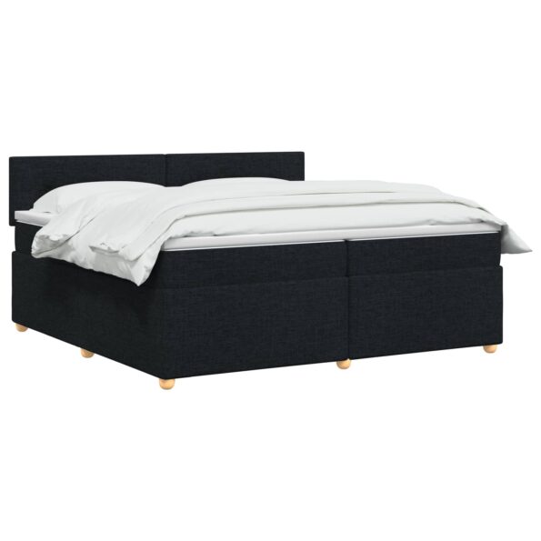 vidaXL Posteľ boxspring s matracom Čierna 200 x 200 cm Látka – Obrázok 3