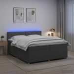 vidaXL Posteľ boxspring s matracom Tmavosivá 200 x 200 cm Látka