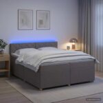 vidaXL Posteľ boxspring s matracom Sivohnedá 200 x 200 cm Látka