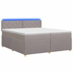 vidaXL Posteľ boxspring s matracom Sivohnedá 200 x 200 cm Látka – Obrázok 2