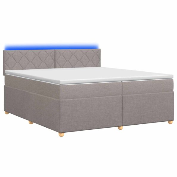 vidaXL Posteľ boxspring s matracom Sivohnedá 200 x 200 cm Látka – Obrázok 2