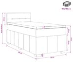vidaXL Posteľ boxspring s matracom Tmavosivá 90 x 190 cm Látka – Obrázok 11