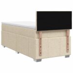 vidaXL Posteľ boxspring s matracom Krémová 90 x 200 cm Látka – Obrázok 9