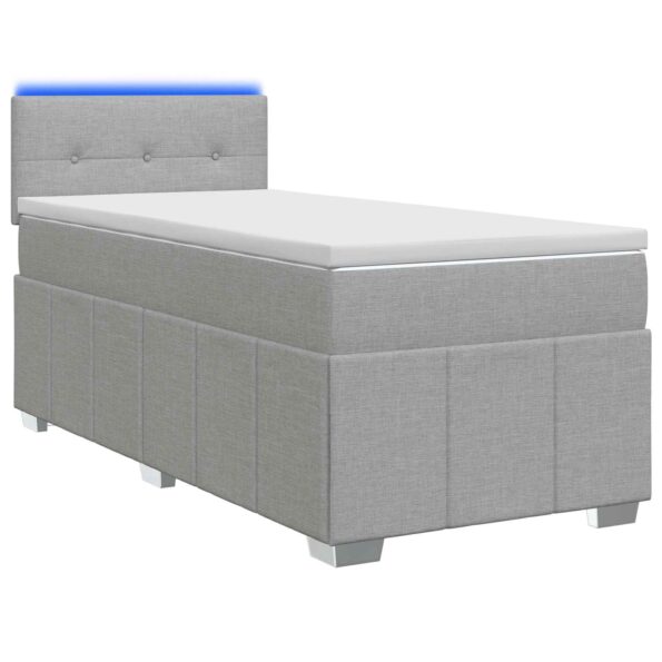 vidaXL Posteľ boxspring s matracom Svetlosivá 100 x 200 cm Látka – Obrázok 2