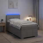 vidaXL Posteľ boxspring s matracom Svetlosivá 100 x 200 cm Látka – Obrázok 4