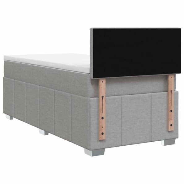 vidaXL Posteľ boxspring s matracom Svetlosivá 100 x 200 cm Látka – Obrázok 9
