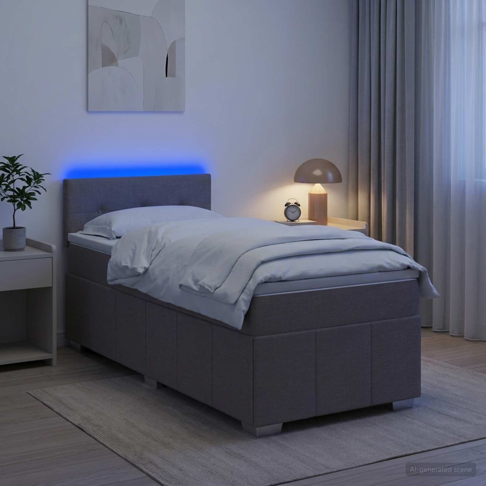 3452611_1.jpg vidaXL Posteľ boxspring s matracom Sivohnedá 100 x 200 cm Látka – Obrázok 1