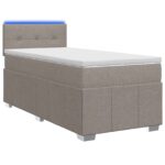 vidaXL Posteľ boxspring s matracom Sivohnedá 100 x 200 cm Látka – Obrázok 2