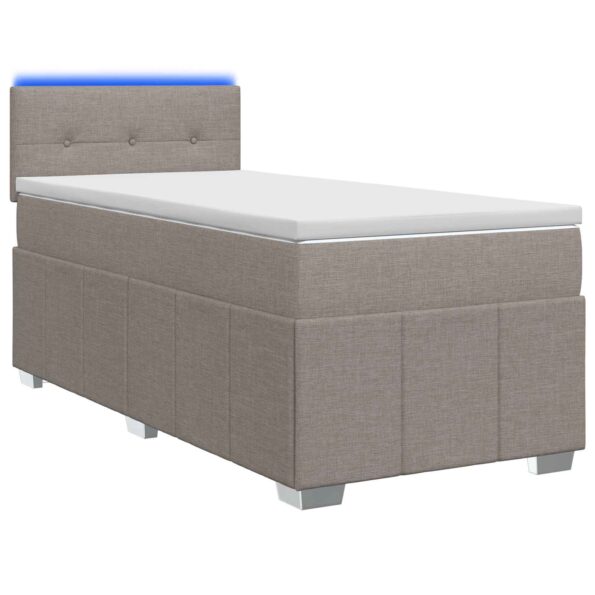 vidaXL Posteľ boxspring s matracom Sivohnedá 100 x 200 cm Látka – Obrázok 2