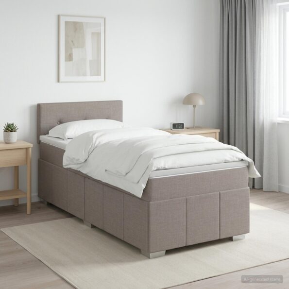 vidaXL Posteľ boxspring s matracom Sivohnedá 100 x 200 cm Látka – Obrázok 4
