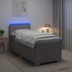 vidaXL Posteľ boxspring s matracom Svetlosivá 100 x 200 cm Látka