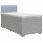 vidaXL Posteľ boxspring s matracom Svetlosivá 100 x 200 cm Látka – Obrázok 2