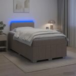 vidaXL Posteľ boxspring s matracom Sivohnedá 120 x 190 cm Látka