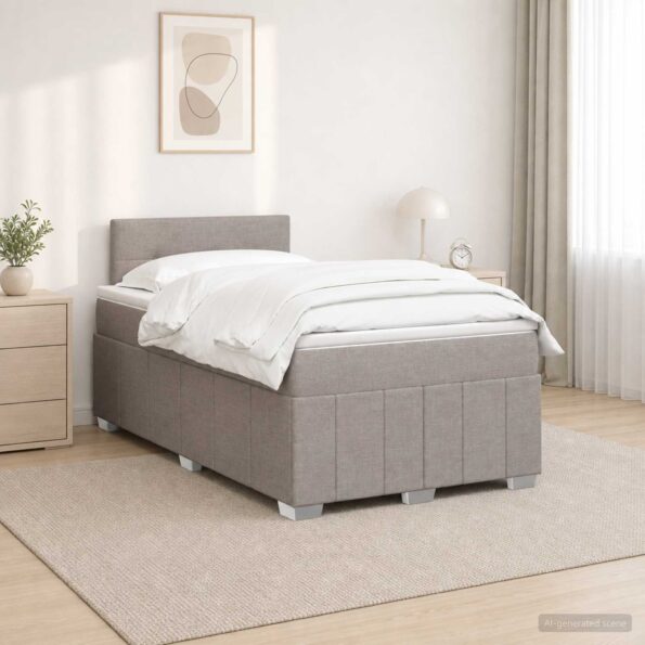 vidaXL Posteľ boxspring s matracom Sivohnedá 120 x 190 cm Látka – Obrázok 4