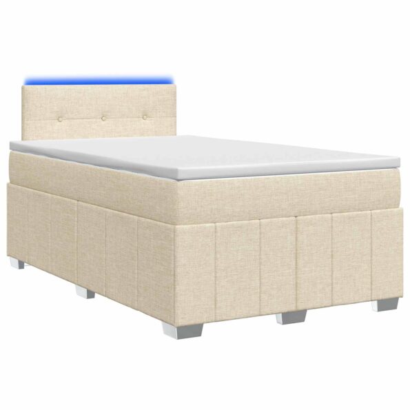 vidaXL Posteľ boxspring s matracom Krémová 120 x 190 cm Látka – Obrázok 2