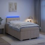 vidaXL Posteľ boxspring s matracom Krémová 120 x 190 cm Látka – Obrázok 4