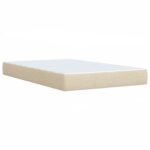 vidaXL Posteľ boxspring s matracom Krémová 120 x 190 cm Látka – Obrázok 7