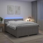 vidaXL Posteľ boxspring s matracom Svetlosivá 140 x 190 cm Látka