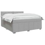 vidaXL Posteľ boxspring s matracom Svetlosivá 140 x 190 cm Látka – Obrázok 3