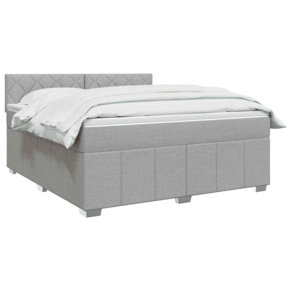 vidaXL Posteľ boxspring s matracom Svetlosivá 140 x 190 cm Látka – Obrázok 3