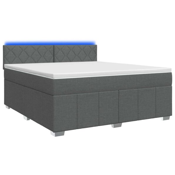 vidaXL Posteľ boxspring s matracom Tmavosivá 140 x 200 cm Látka – Obrázok 2