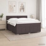 vidaXL Posteľ boxspring s matracom Tmavohnedá 140 x 200 cm Látka