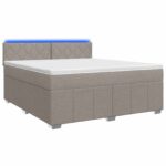 vidaXL Posteľ boxspring s matracom Sivohnedá 140 x 200 cm Látka – Obrázok 2