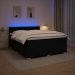 vidaXL Posteľ boxspring s matracom Čierna 160 x 200 cm Látka