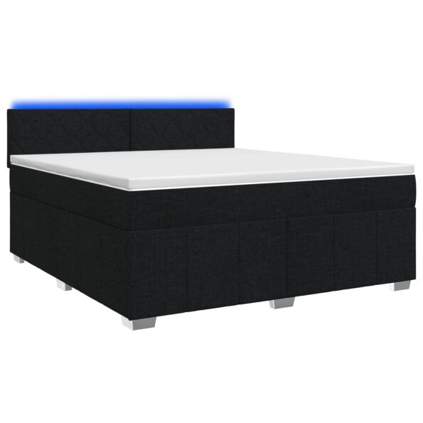 vidaXL Posteľ boxspring s matracom Čierna 160 x 200 cm Látka – Obrázok 2