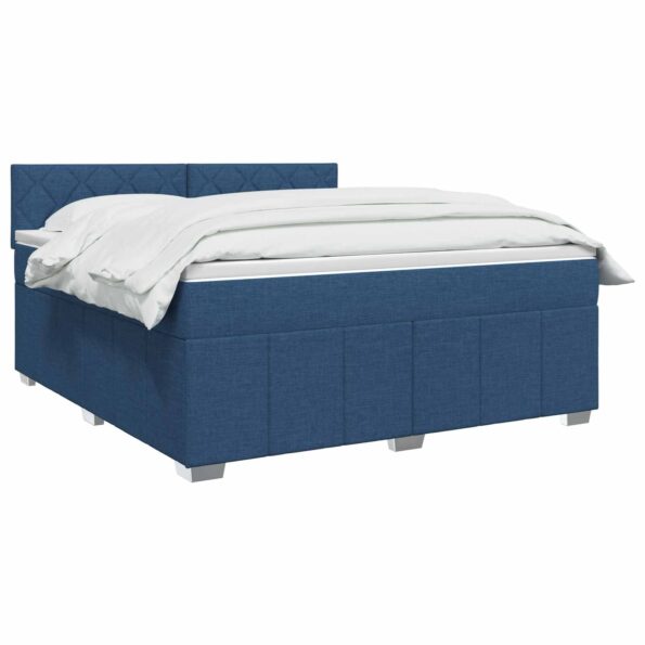 vidaXL Posteľ boxspring s matracom Modrá 160 x 200 cm Látka – Obrázok 3