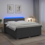 vidaXL Posteľ boxspring s matracom Tmavosivá 180 x 200 cm Látka