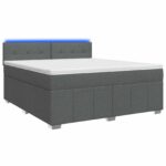 vidaXL Posteľ boxspring s matracom Tmavosivá 180 x 200 cm Látka – Obrázok 2