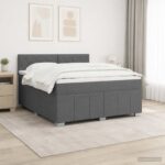 vidaXL Posteľ boxspring s matracom Tmavosivá 180 x 200 cm Látka