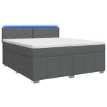 vidaXL Posteľ boxspring s matracom Tmavosivá 180 x 200 cm Látka – Obrázok 2