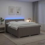 vidaXL Posteľ boxspring s matracom Sivohnedá 180 x 200 cm Látka – Obrázok 4