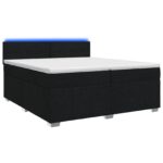 vidaXL Posteľ boxspring s matracom Čierna 200 x 200 cm Látka – Obrázok 2