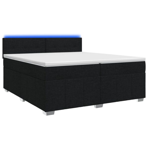 vidaXL Posteľ boxspring s matracom Čierna 200 x 200 cm Látka – Obrázok 2