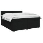 vidaXL Posteľ boxspring s matracom Čierna 200 x 200 cm Látka – Obrázok 3