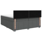 vidaXL Posteľ boxspring s matracom Tmavosivá 200 x 200 cm Látka – Obrázok 9