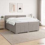 vidaXL Posteľ boxspring s matracom Sivohnedá 200 x 200 cm Látka
