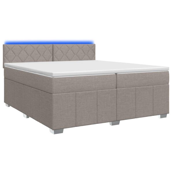 vidaXL Posteľ boxspring s matracom Sivohnedá 200 x 200 cm Látka – Obrázok 2